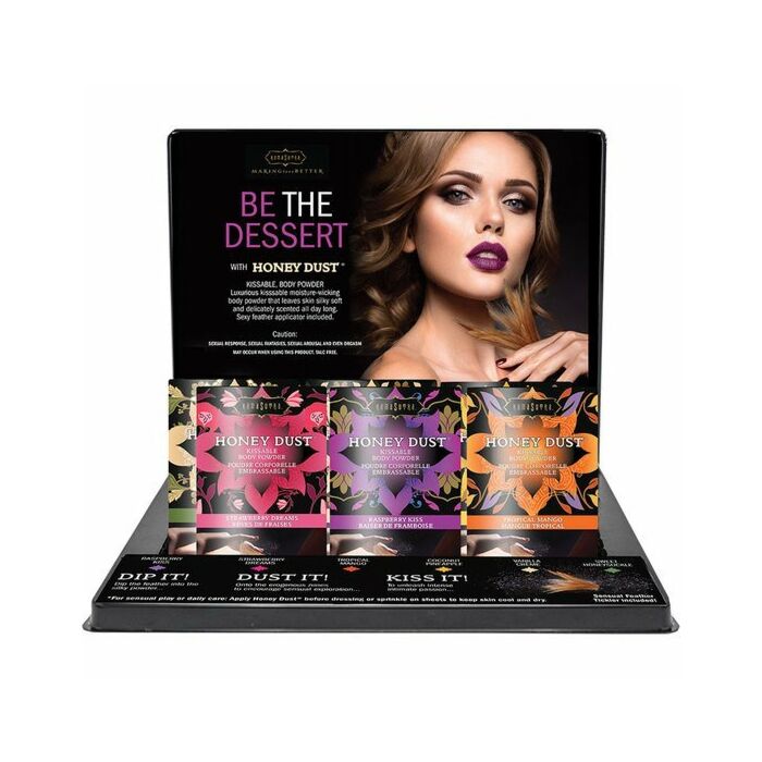 Display polveri afrodisiache di polvere di miele