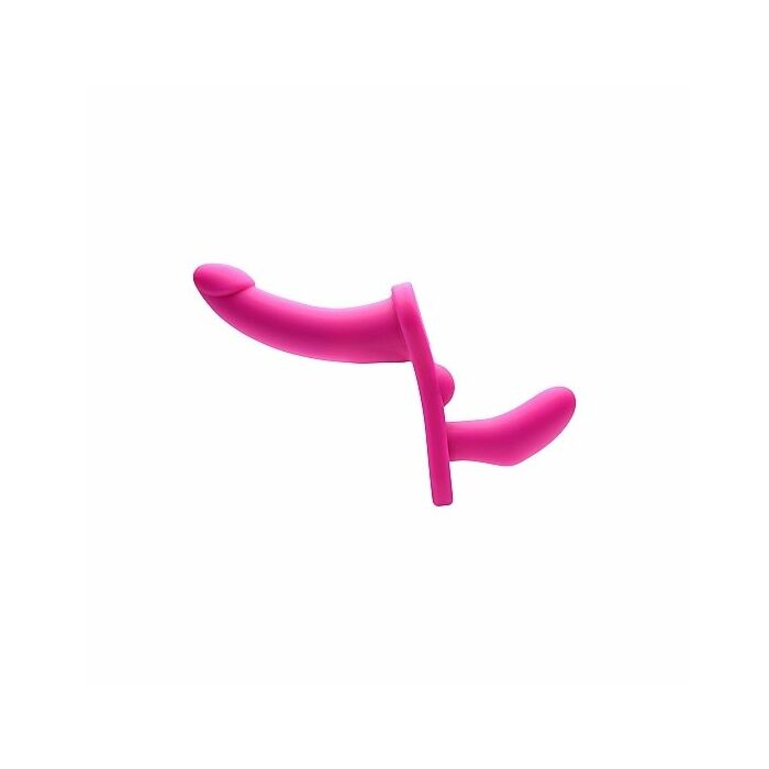 Il suo doppio take - dildo con imbracatura - rosa