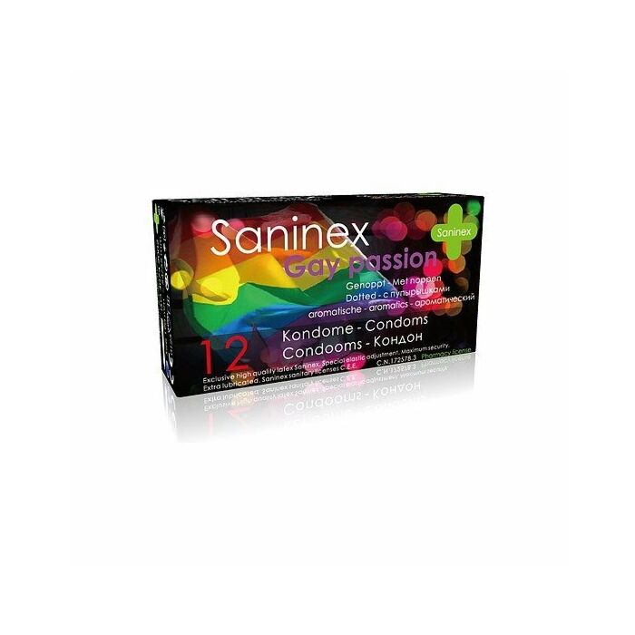 Saninex preservativi passione gay punteggiata 12 uts