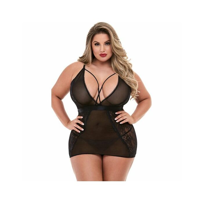 Mini abito con spalline profonde v - vestido v