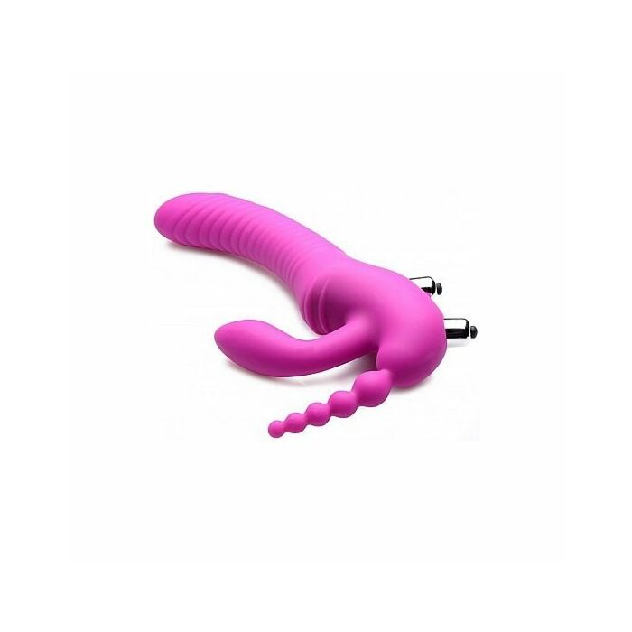 Imbracatura per dildo vibrante in silicone regal rider triple g - viola