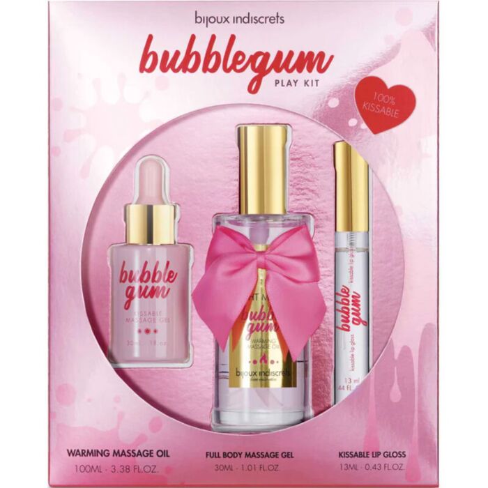 Bijoux - Indiscrets Bubblegum Play Kit con Olio, Gel & Lucidalabbra