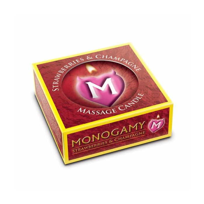 Candela da massaggio champagne monogamia con fragole 25gr