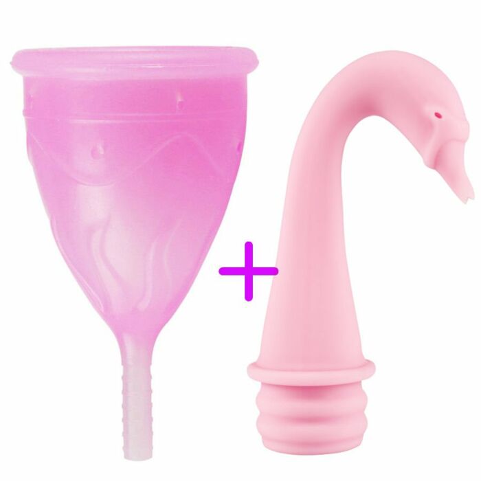 Coppetta mestruale rosa per la vigilia della taglia s + detergente