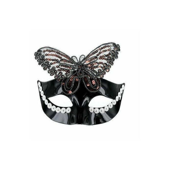 Maschera veneziana finitura farfalla nera