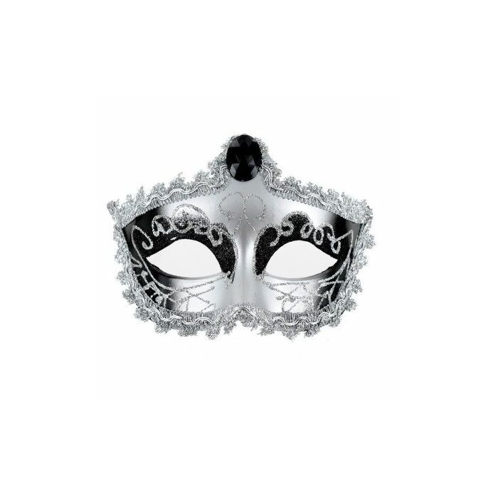 Maschera veneziana finitura argento