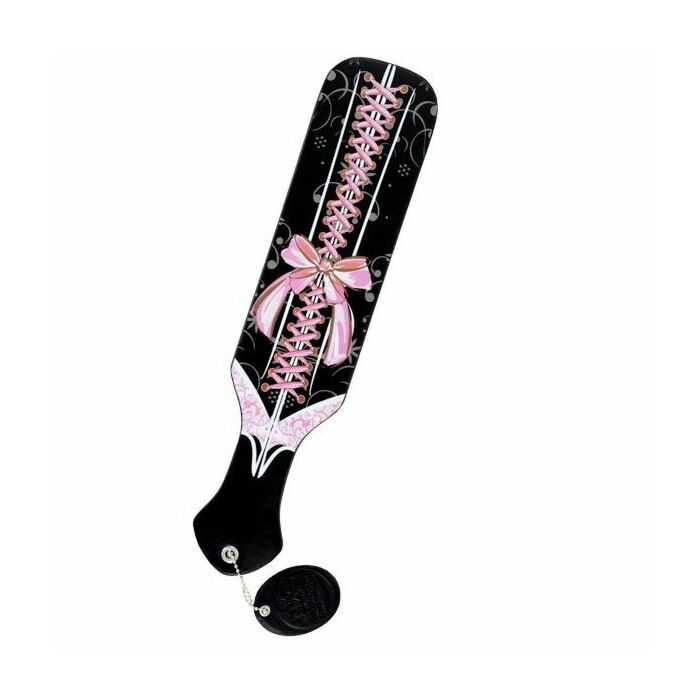Fustad paddle lacec rosa / nero 31cm largo