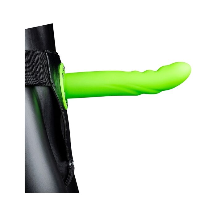 Ouch-Strap-On Curvo con Texture - Brilla al Buio