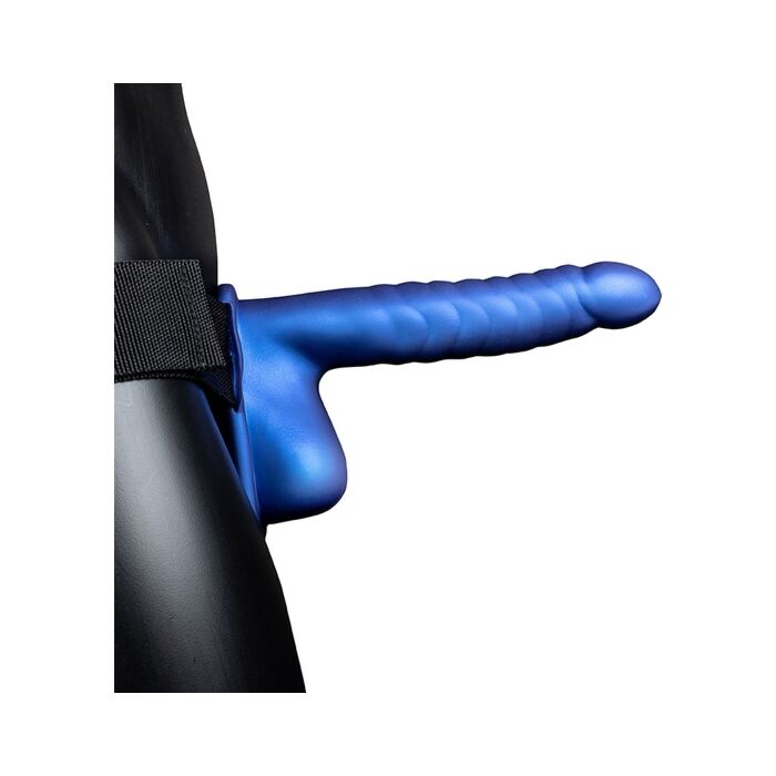 Arnese cavo con testicoli blu - 21 cm - Ouch