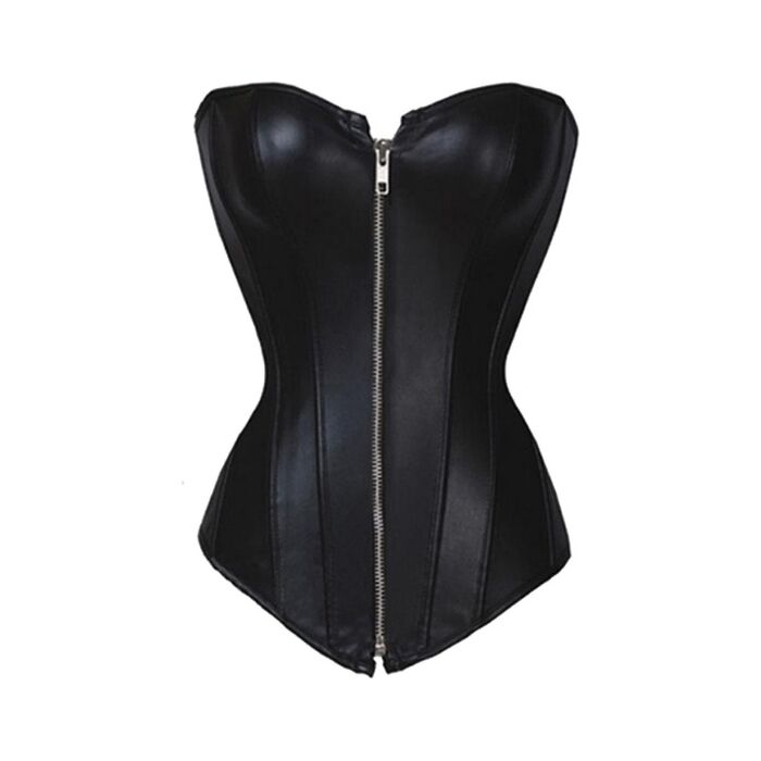 Corset Fortunated Nero - Corset Nero in PVC di Alta Qualità