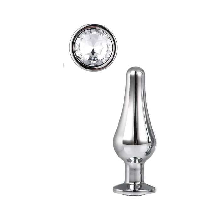Punta Gioiello Anale Luminosa - Plug anale in alluminio con pietra preziosa