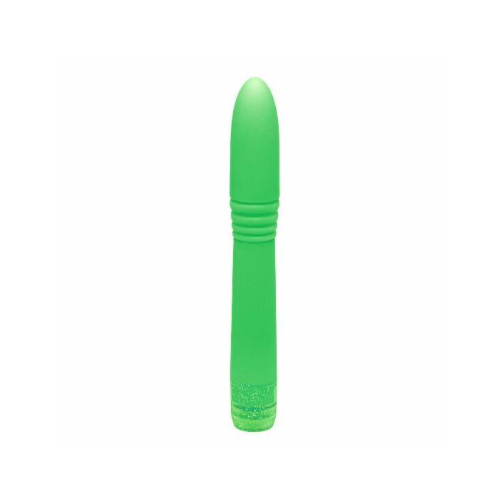 Vibratore verde neon sottile striato e sottile
