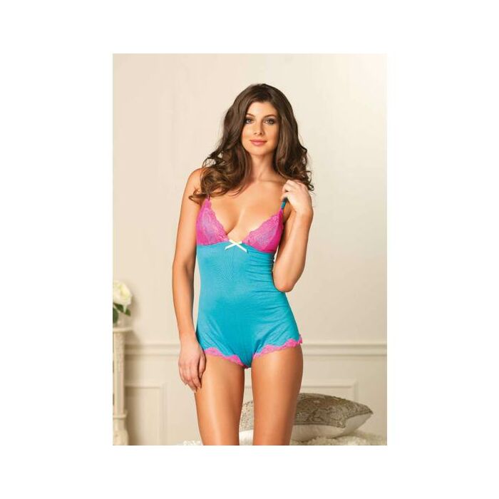 Body corto in pizzo blu seraphina