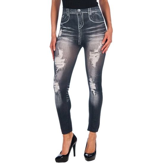 Leggings Intimax strappati grigi